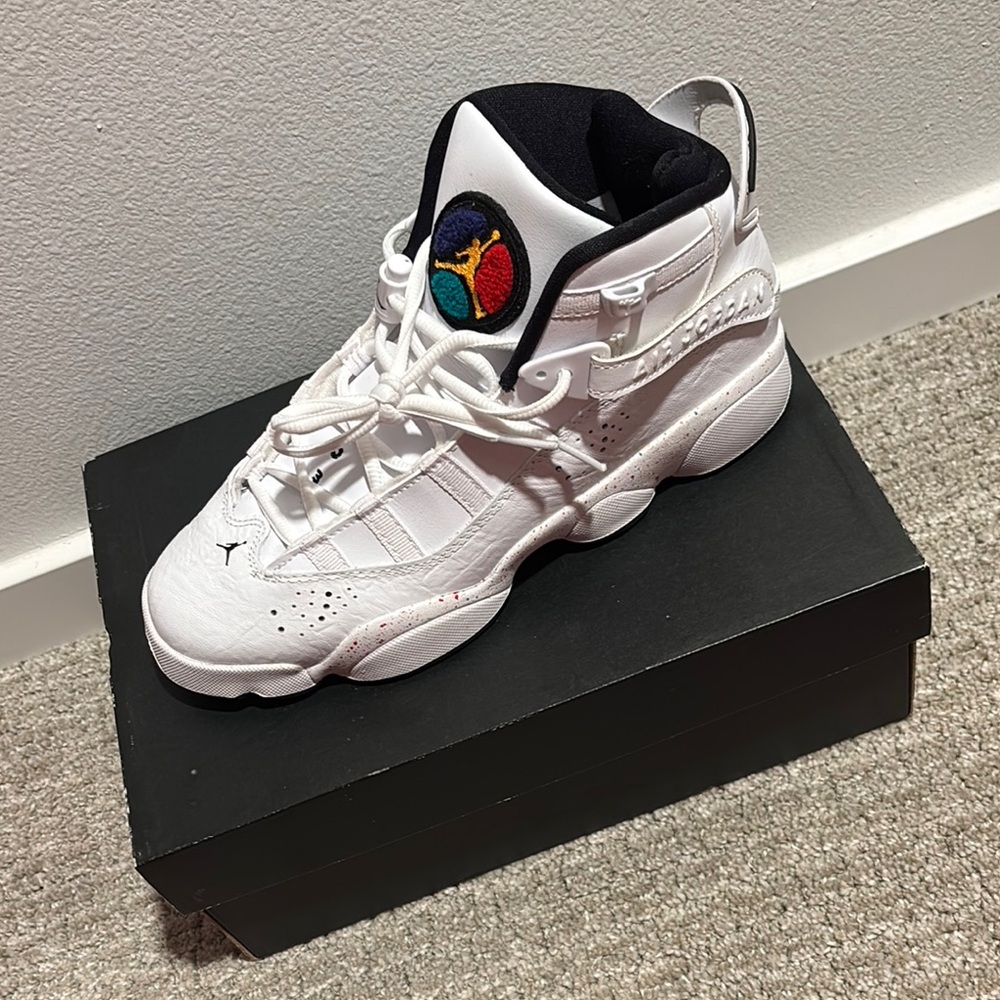 White Sneakers with Colorful Logo
